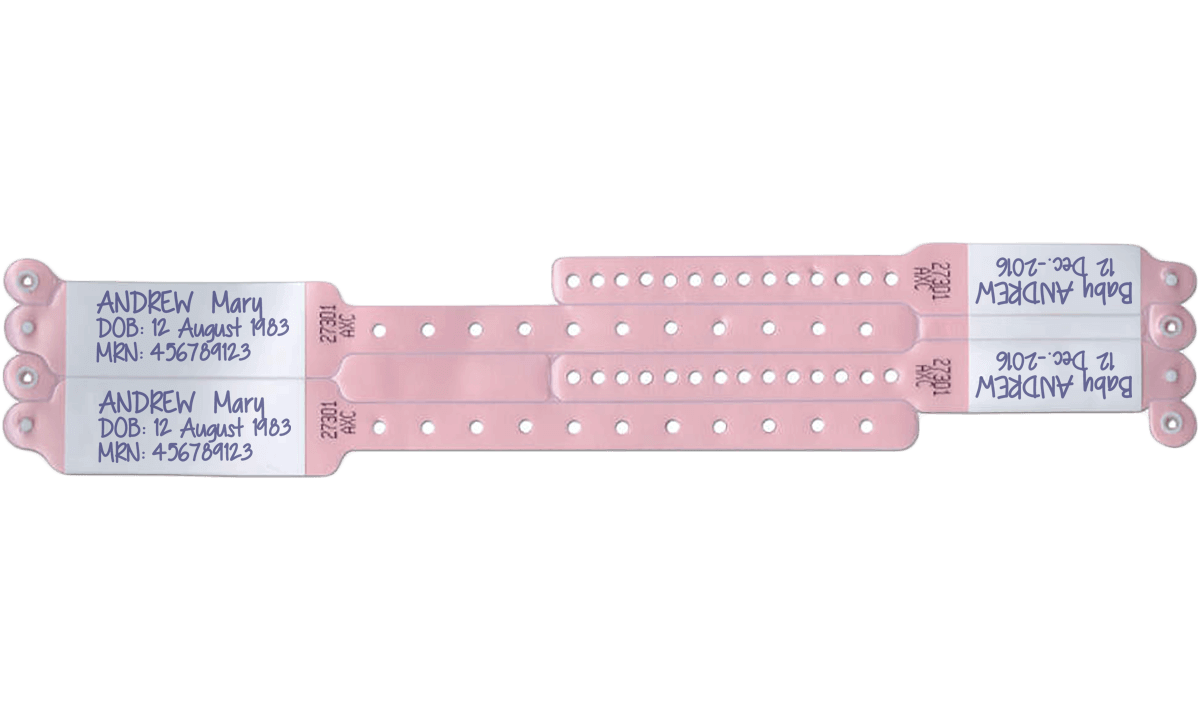 Direkt beschreibbare Speedi-Print-Armbänder – 2 Armbänder für Erwachsene und 2 Armbänder für Kinder