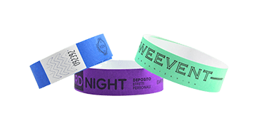 Personalisierte Tyvek-Armbänder, 19 mm, schwarzer Druck